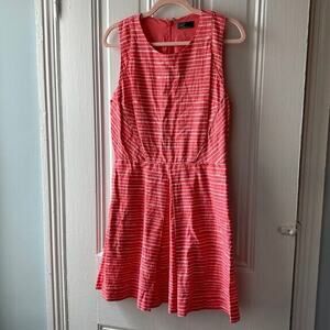 Gap Pink and White Striped Linen Blend Lined Mini Dress Size 10